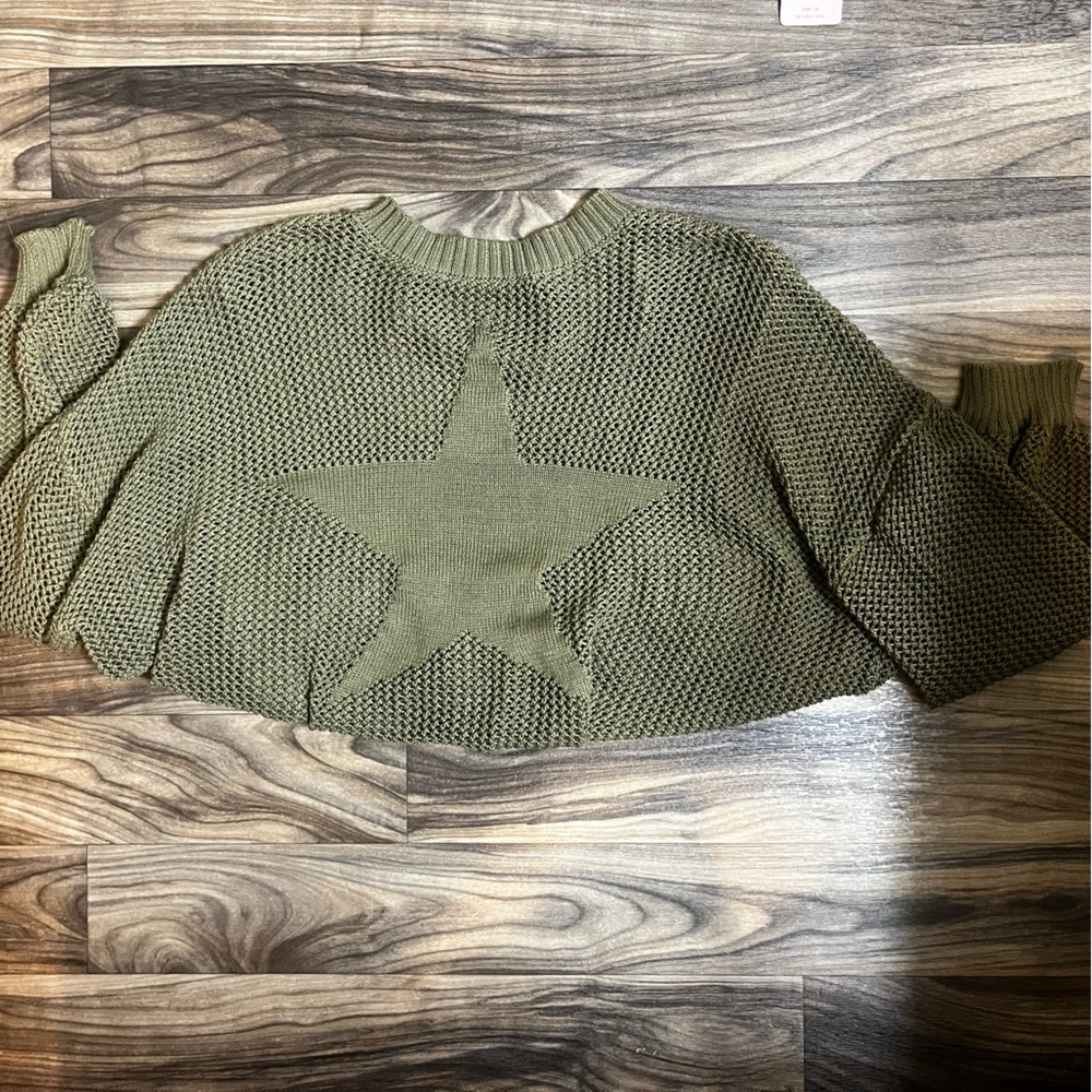 Long Sleeve Crochet Star Sweater